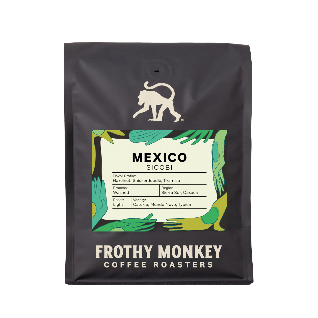 Mexico Sicobi coffee 2lb bag from Frothy Monkey Coffee Roasters