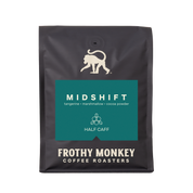 Midshift half caff coffee 2lb bag from Frothy Monkey Coffee Roasters