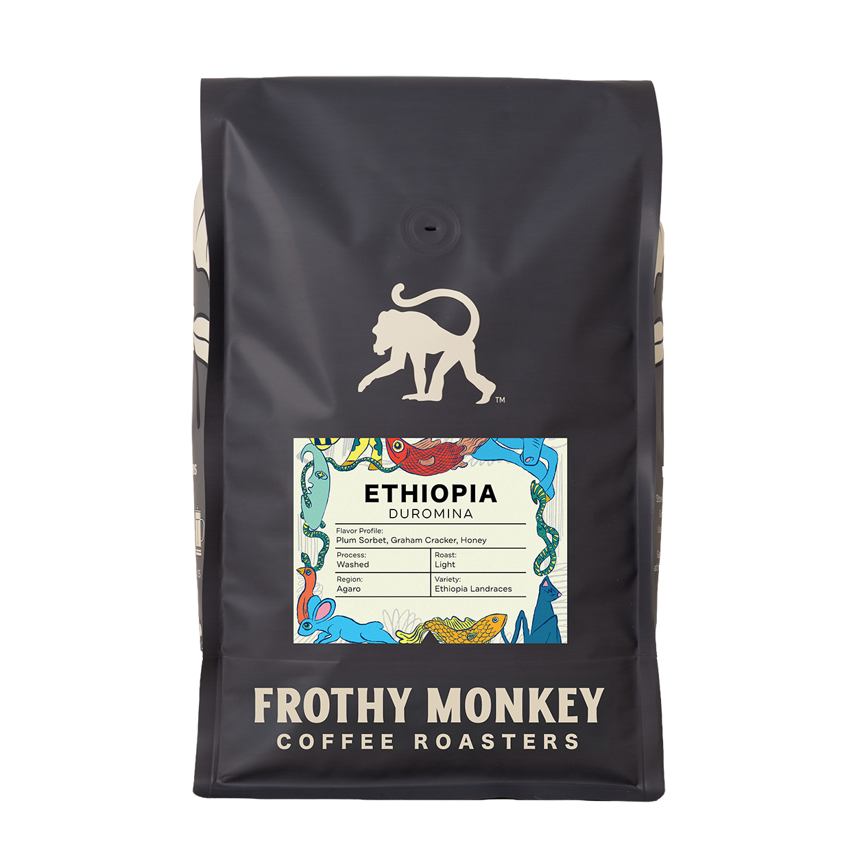 Ethiopia Duromina coffee 5lb bag from Frothy Monkey Coffee Roasters