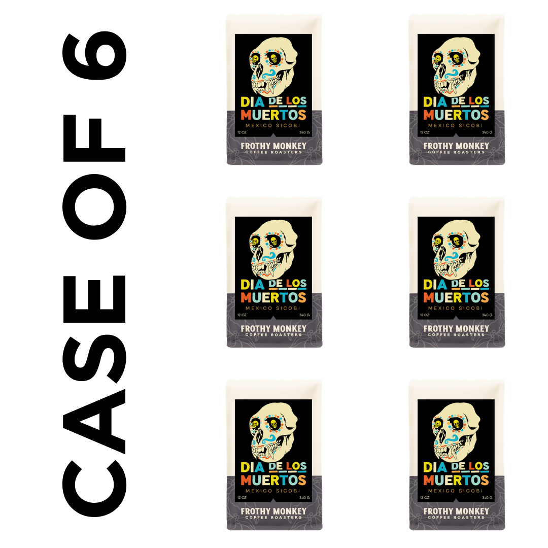 Case of six Dia de los Muertos coffee 12oz bags from Frothy Monkey Coffee Roasters