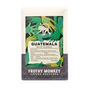 Guatemala Blue Ayarza 12oz coffee bag, washed light roast with dark chocolate, mixed nuts, and golden raisin