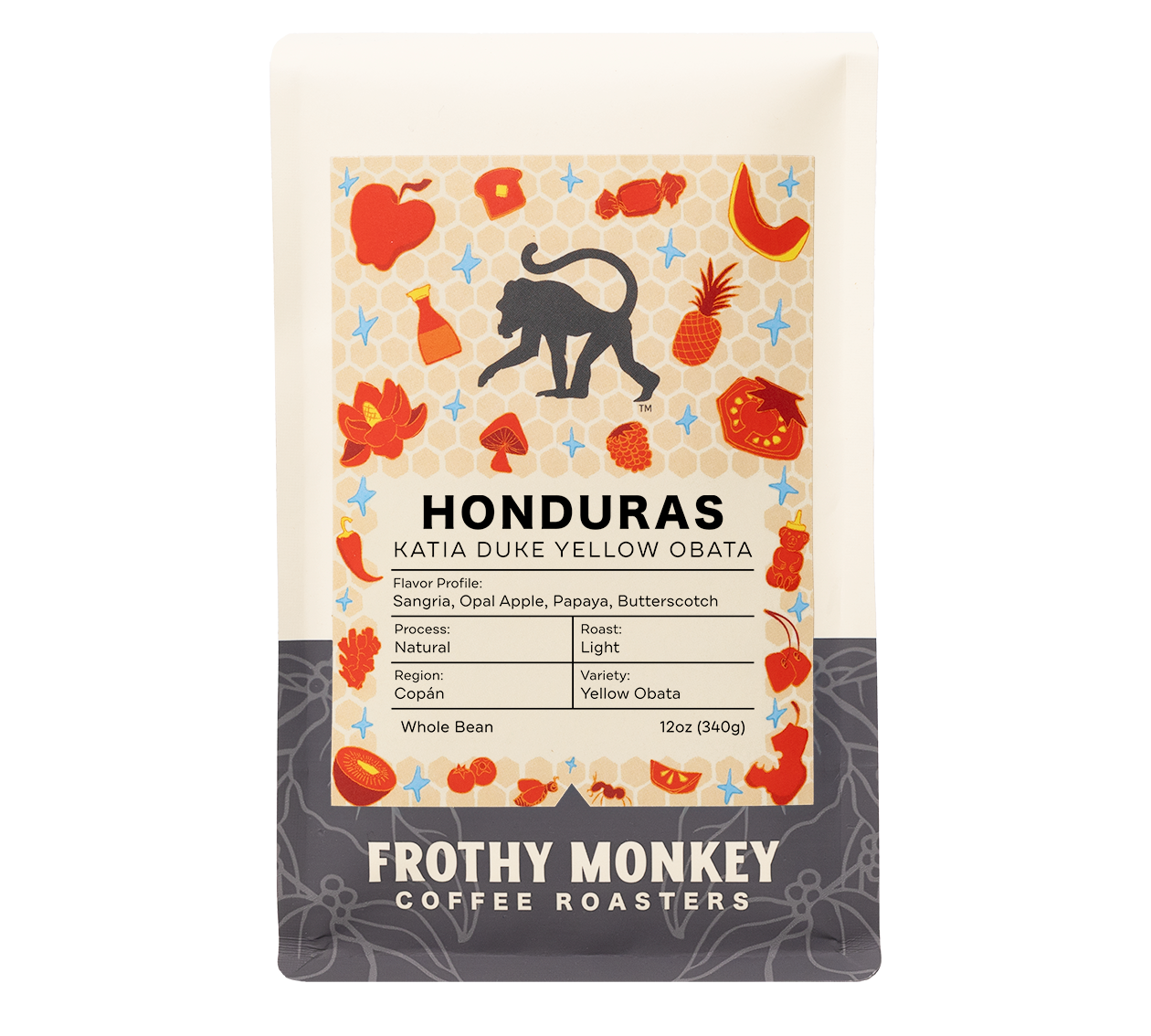 Honduras Katia Duke Yellow Obata coffee bag, natural process single origin from Copán, Honduras