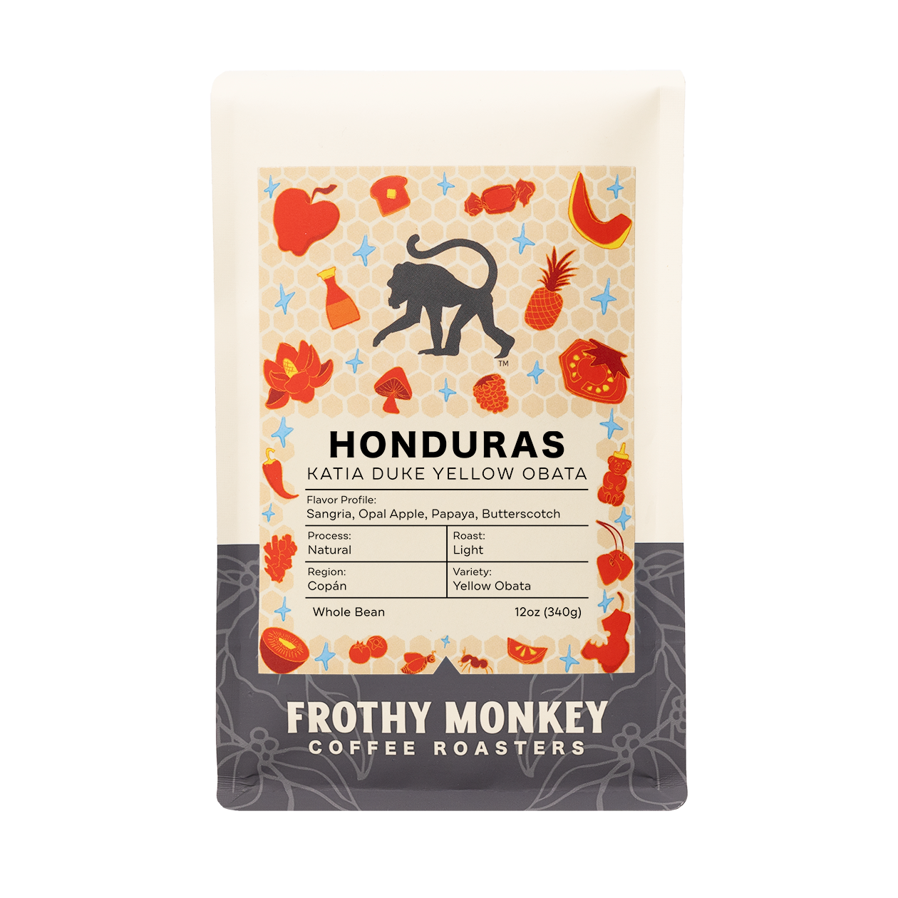 Honduras Katia Duke Yellow Obata coffee bag, natural process single origin from Copán, Honduras